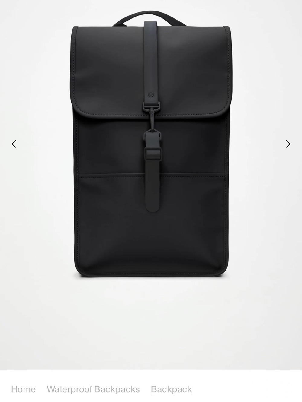 Men's Black Minimalist Roll-Top Backpack